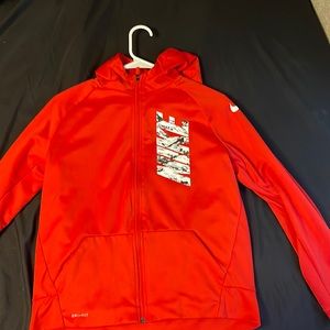 red nike zip up size xl